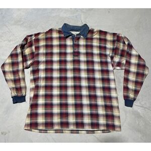 Vintage USA MADE Structure Active Men's SZ XL Button Shirt Plaid Polo Workwear